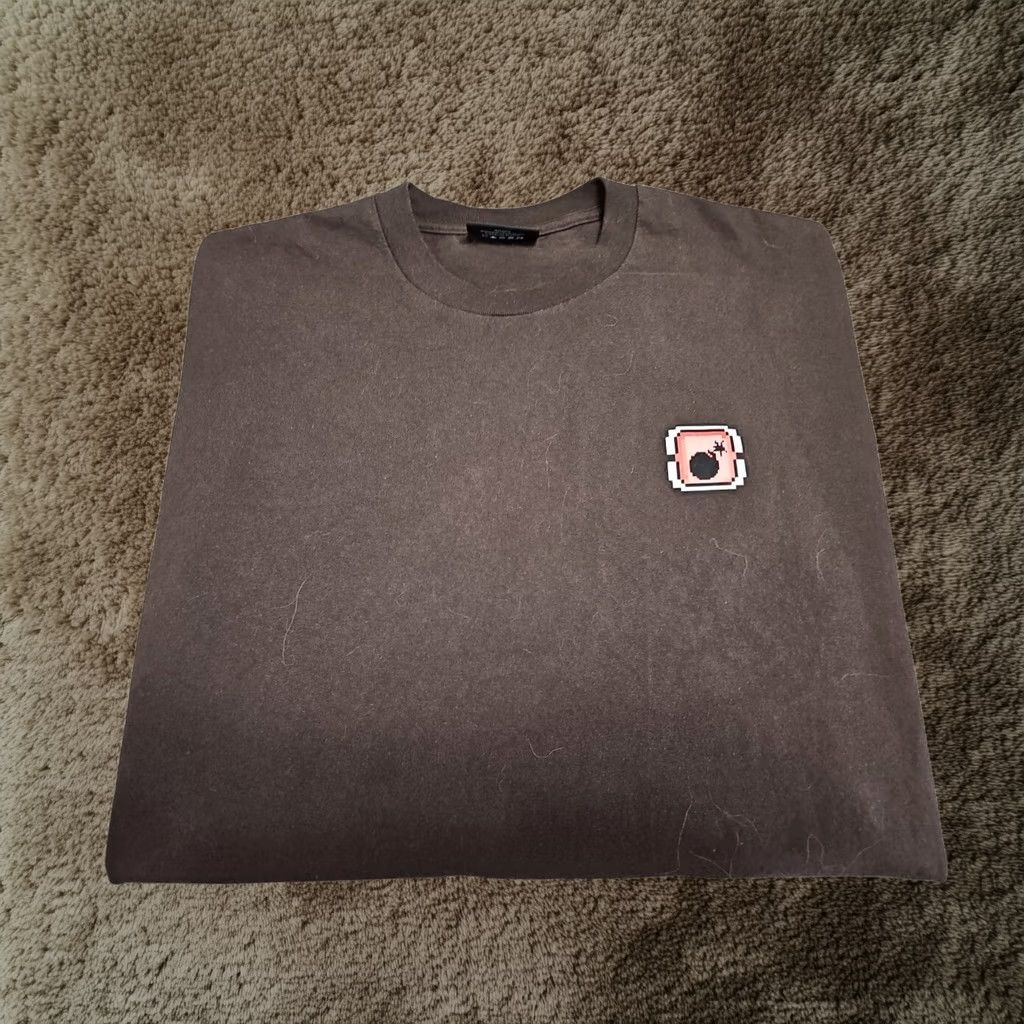 The Hundreds T-Shirt Mens Large Brown Short Sleeve Retro Logo Graphic Print Adam Bomb 8-Bit Digital 80's, Men's