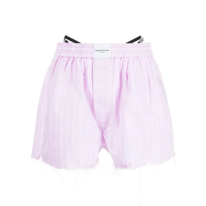 Alexander Wang Alexander Wang SS23 Logo Striped Shorts with Crystals - Size 23" - 1 Thumbnail