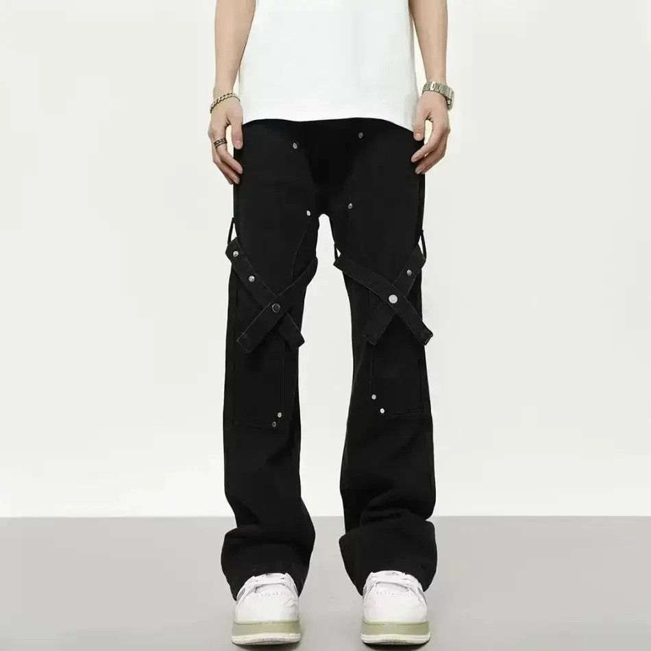Japanese Brand Hip hop black micro flared jeans Size US 32 / EU 48 - 6 Thumbnail