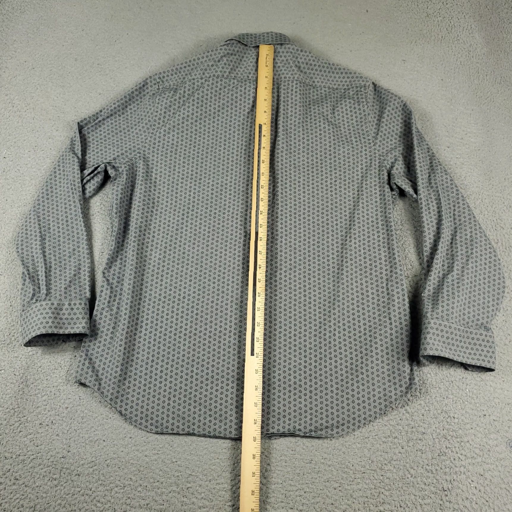 Express Express Gray Geometric Button-Up Shirt Mens Large Long Sleeve Classic Fit Size US L / EU 52-54 / 3 - 3 Thumbnail