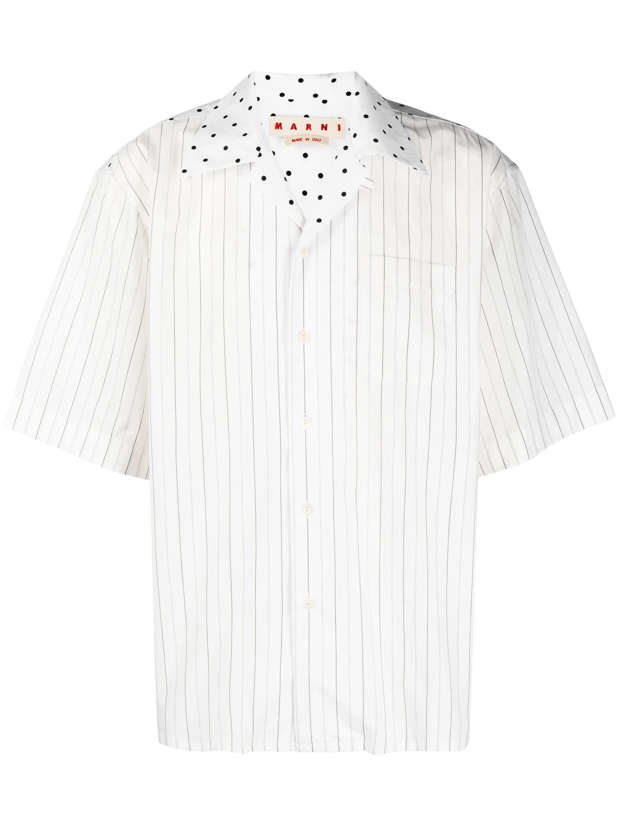 Marni o1y0225 Patterned Shirt in White/Black Size US M / EU 48-50 / 2 - 1 Thumbnail