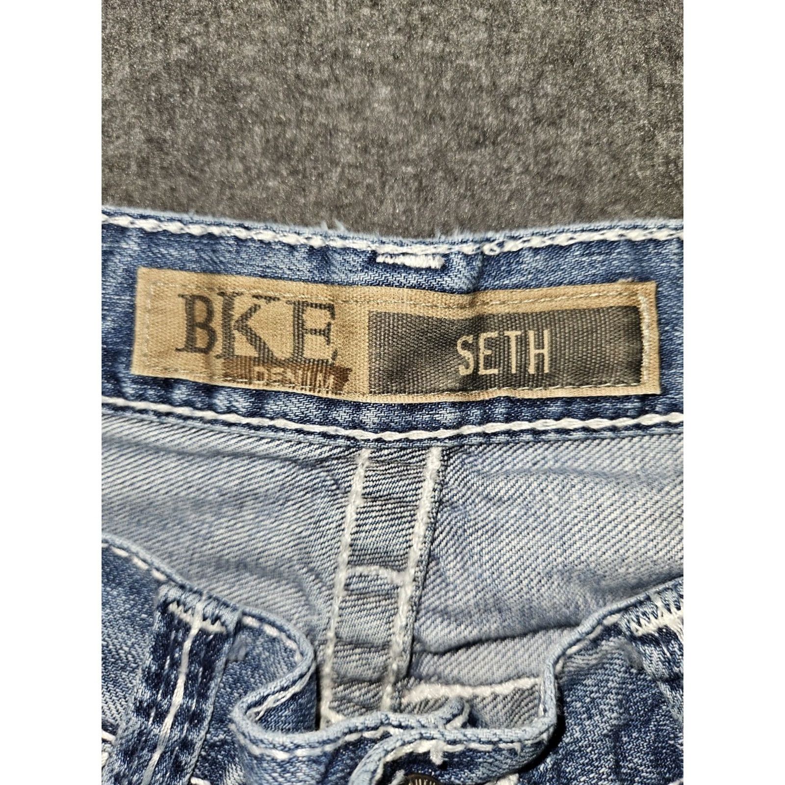 BKE BKE Seth Jeans Men 36x31 Jeans Straight Blue Embroidered Preppy Distressed Cowboy Rock Buckle Bke Regular Mens Size US 36 / EU 52 - 2 Thumbnail