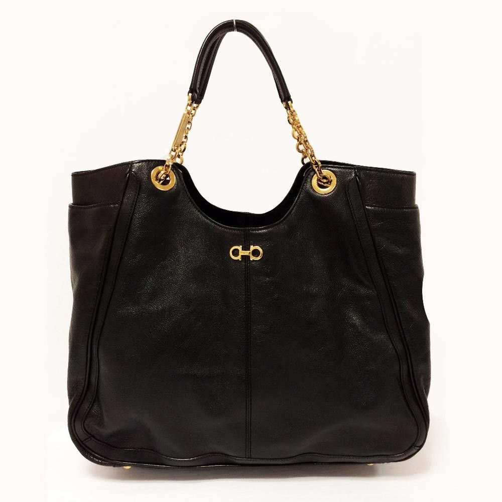 Salvatore Ferragamo Salvatore Ferragamo Betulla Black Leather Tote Bag Size ONE SIZE - 1 Thumbnail