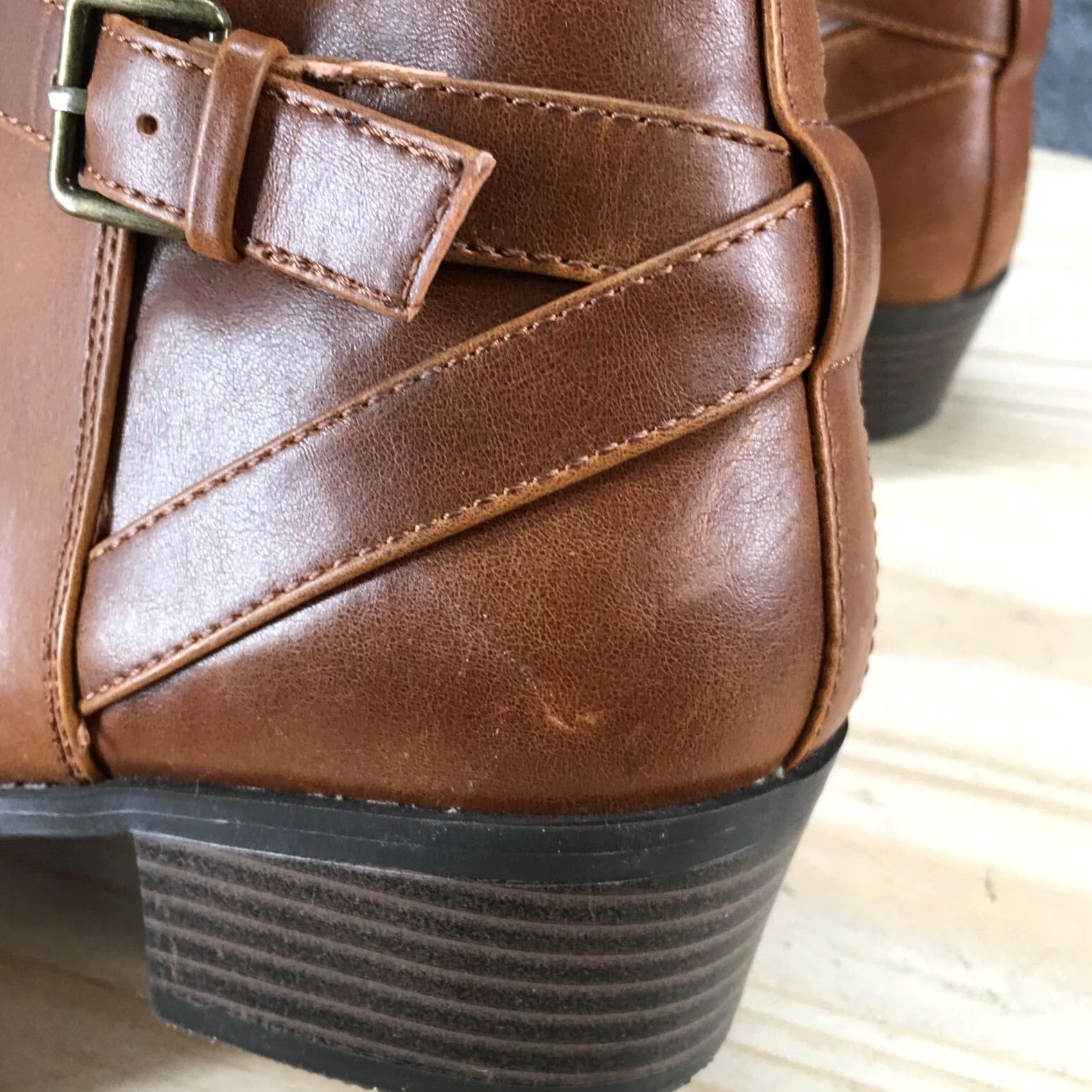 American Eagle Outfitters American Eagle Boots Womens 9.5 Ankle Bootie Brown Faux Leather Casual Block Size US 10 / IT 40 - 5 Thumbnail