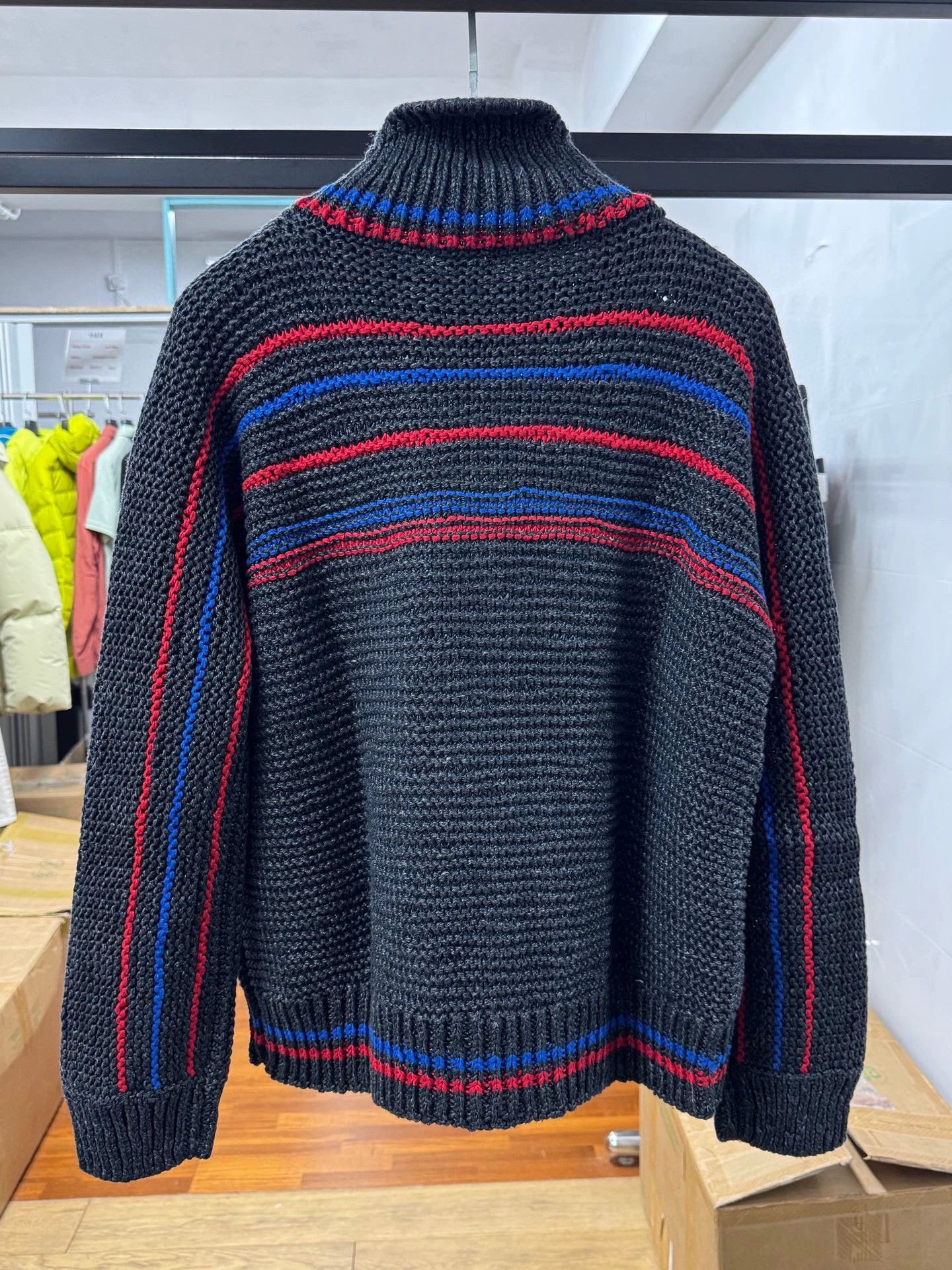 Bottega Veneta multicolored knitted turtleneck sweater for men Size US M / EU 48-50 / 2 - 4 Thumbnail