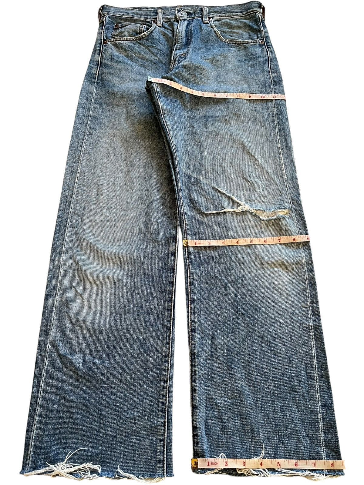Levi's Vintage 80s Levis 502 Big E Selvedge Baggy Jeans Size US 31 - 16 Thumbnail
