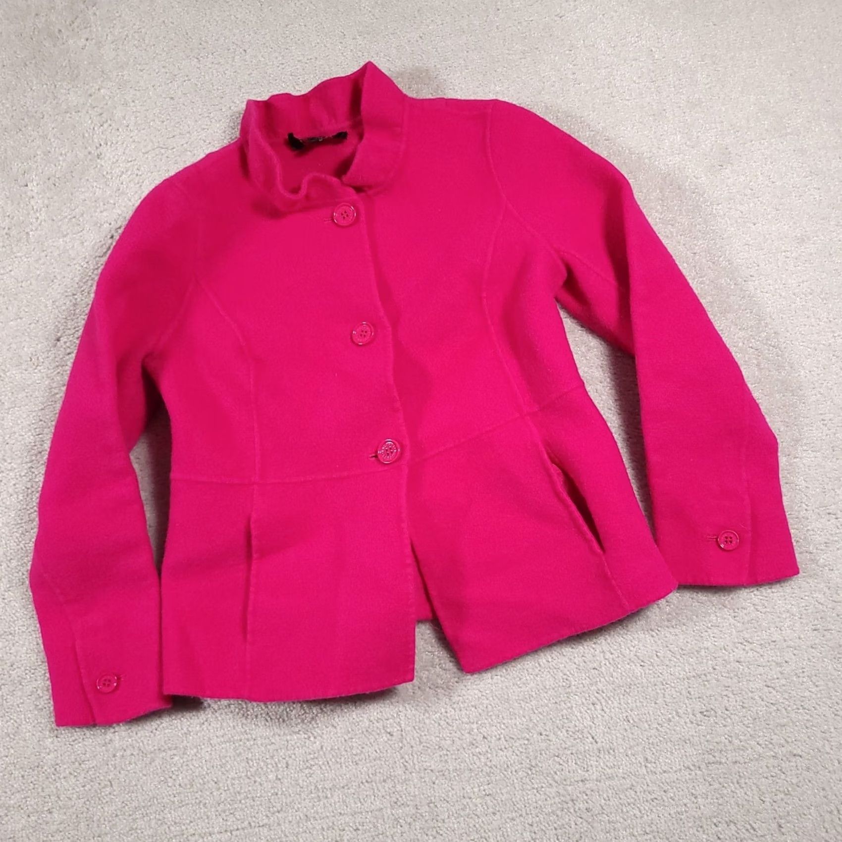 Talbots VINTAGE? No — Talbots Jacket Women’s 4 Pink Wool Blend Button Up Career Blazer Cropped Shirt? Size S / US 4 / IT 40 - 2 Thumbnail
