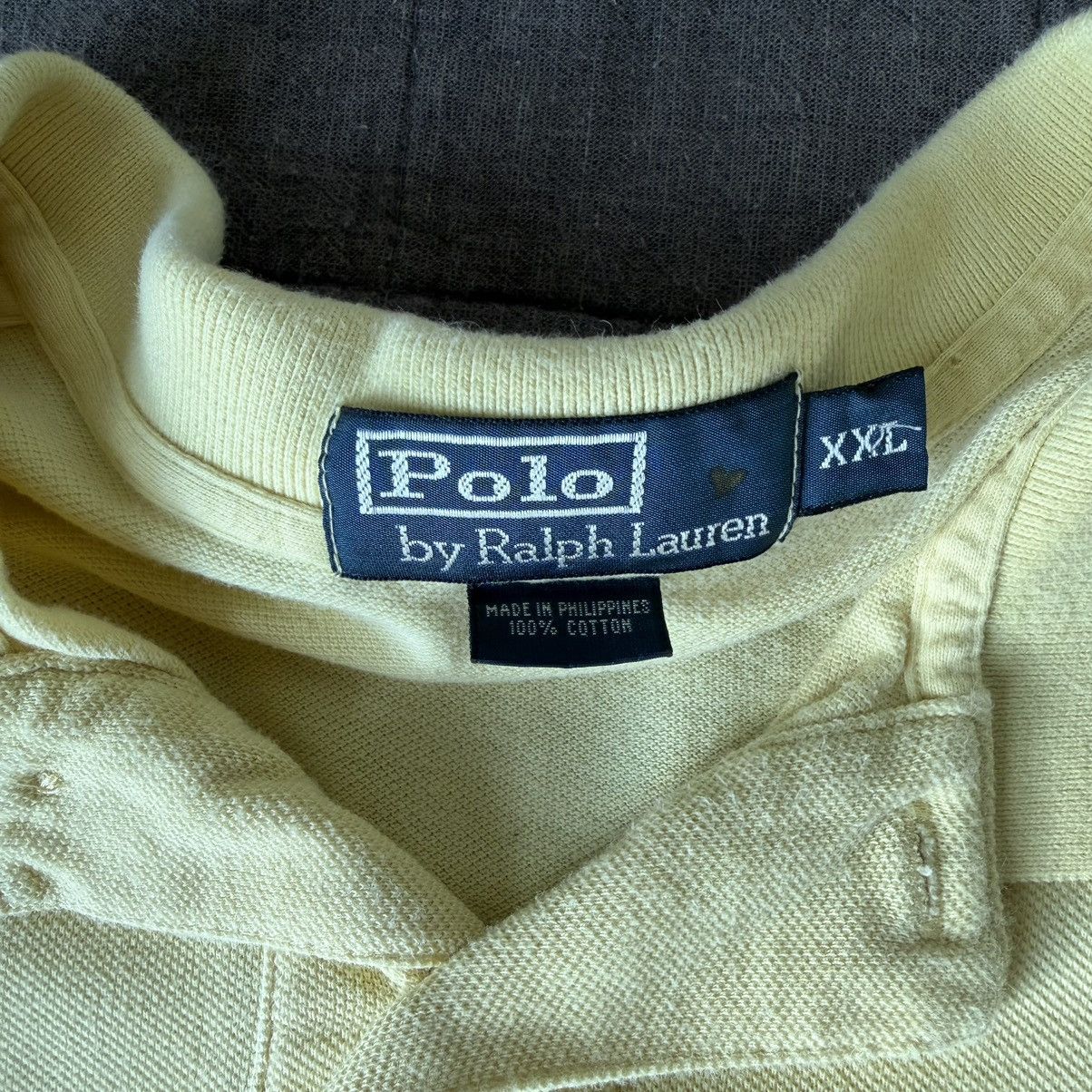 Polo Ralph Lauren Vintage 90s Polo Ralph Lauren Yellow Single Stitch Polo Size US XXL / EU 58 / 5 - 7 Thumbnail