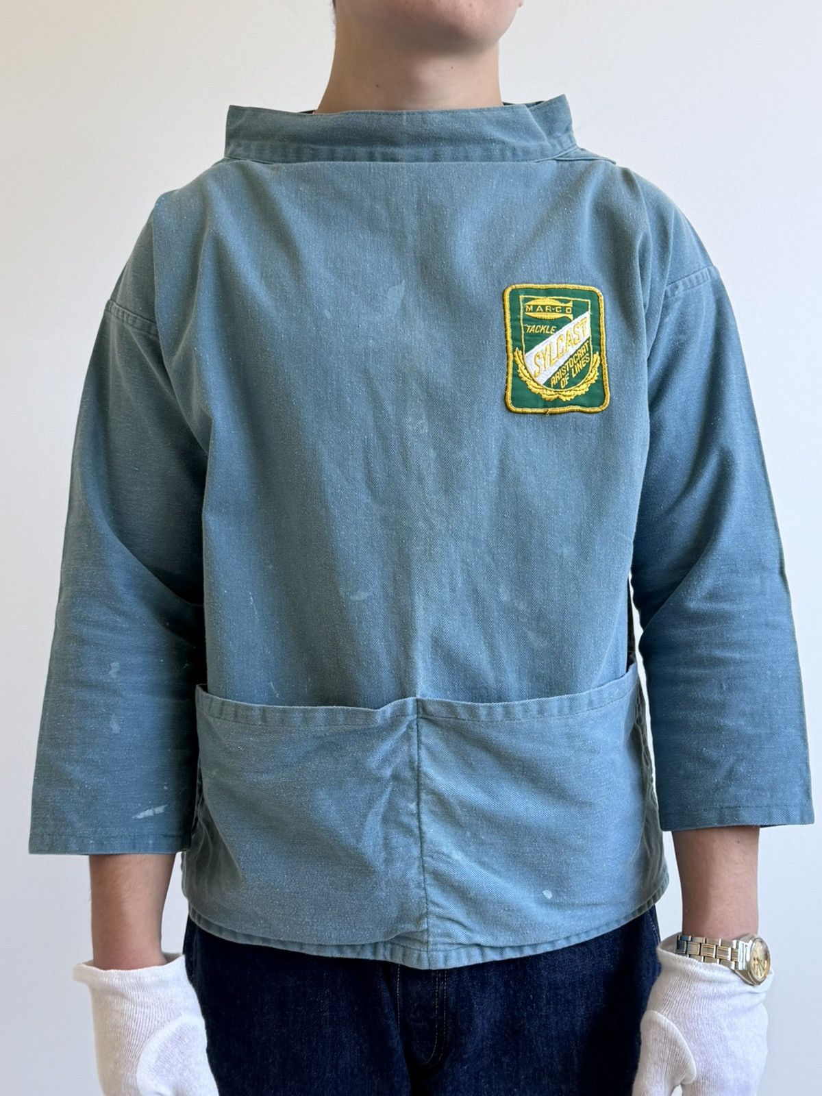 Le Laboureur Vintage 1960s British Workwear Fishing Smock Jacket Size US M / EU 48-50 / 2 - 1 Thumbnail