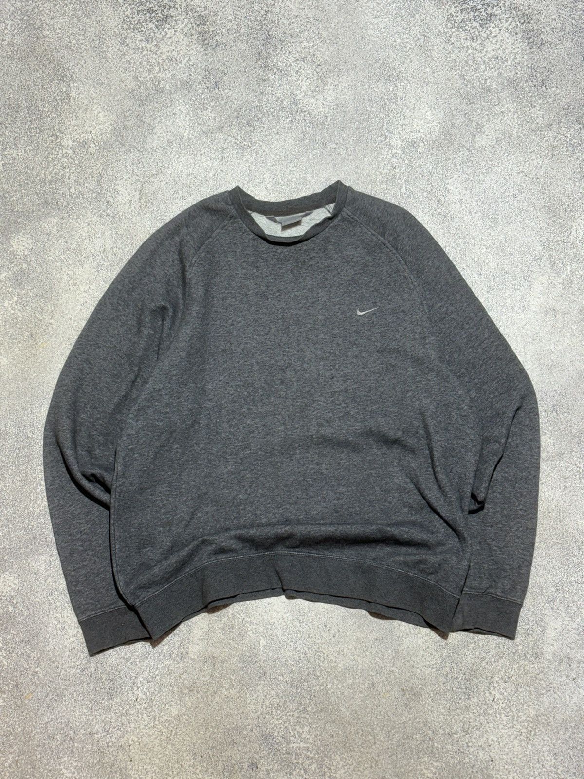 Nike Vintage Drill Grey Sweatshirt Small Logo Swoosh size L