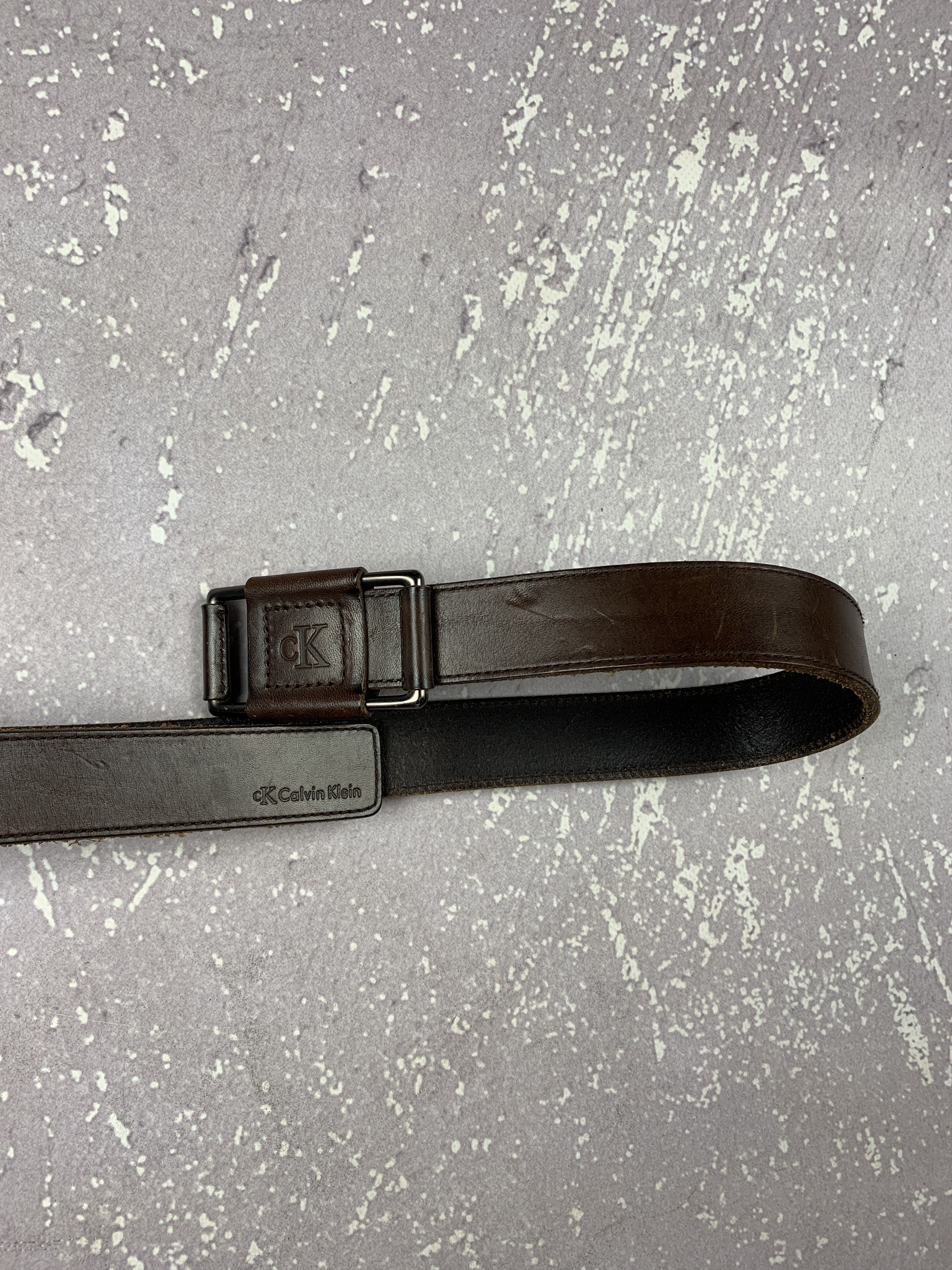 Calvin Klein Vintage Calvin Klein Unique Rare Buckle System Leather Belt Size ONE SIZE - 1 Thumbnail