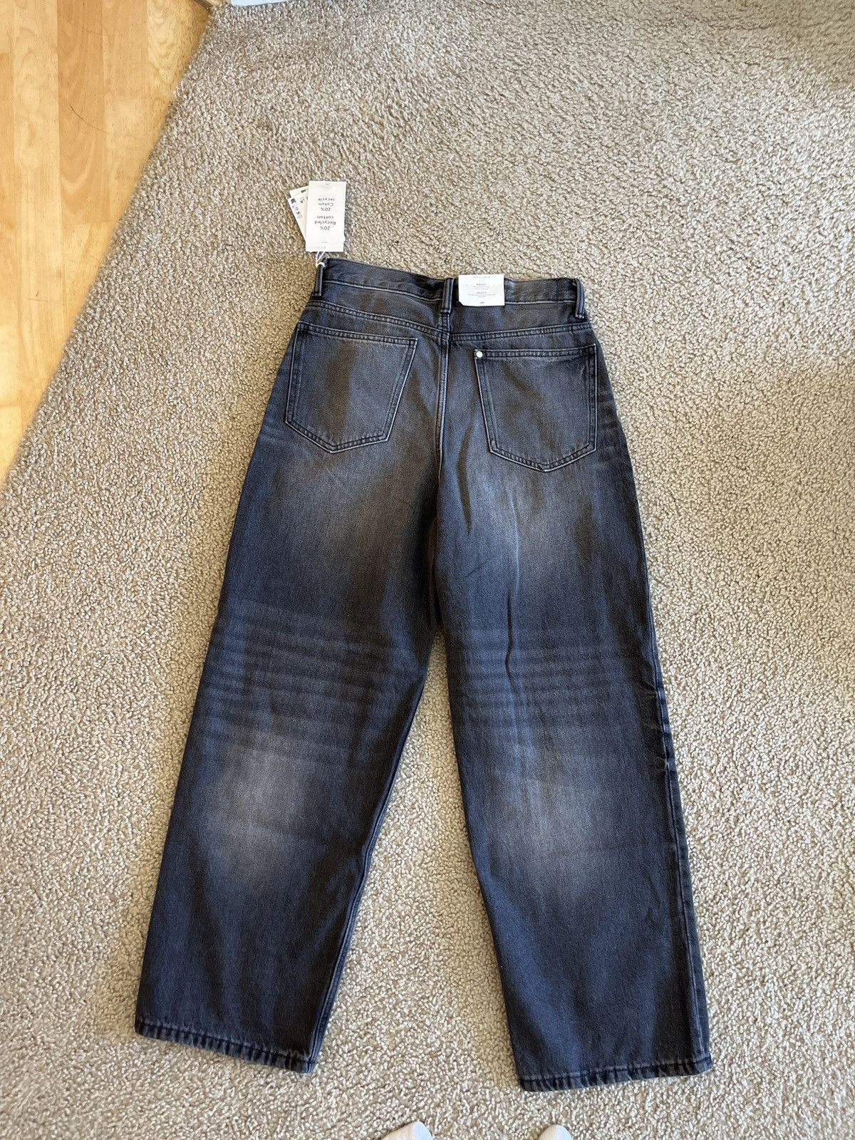 Baggy  Washed Black Jeans Bottoms