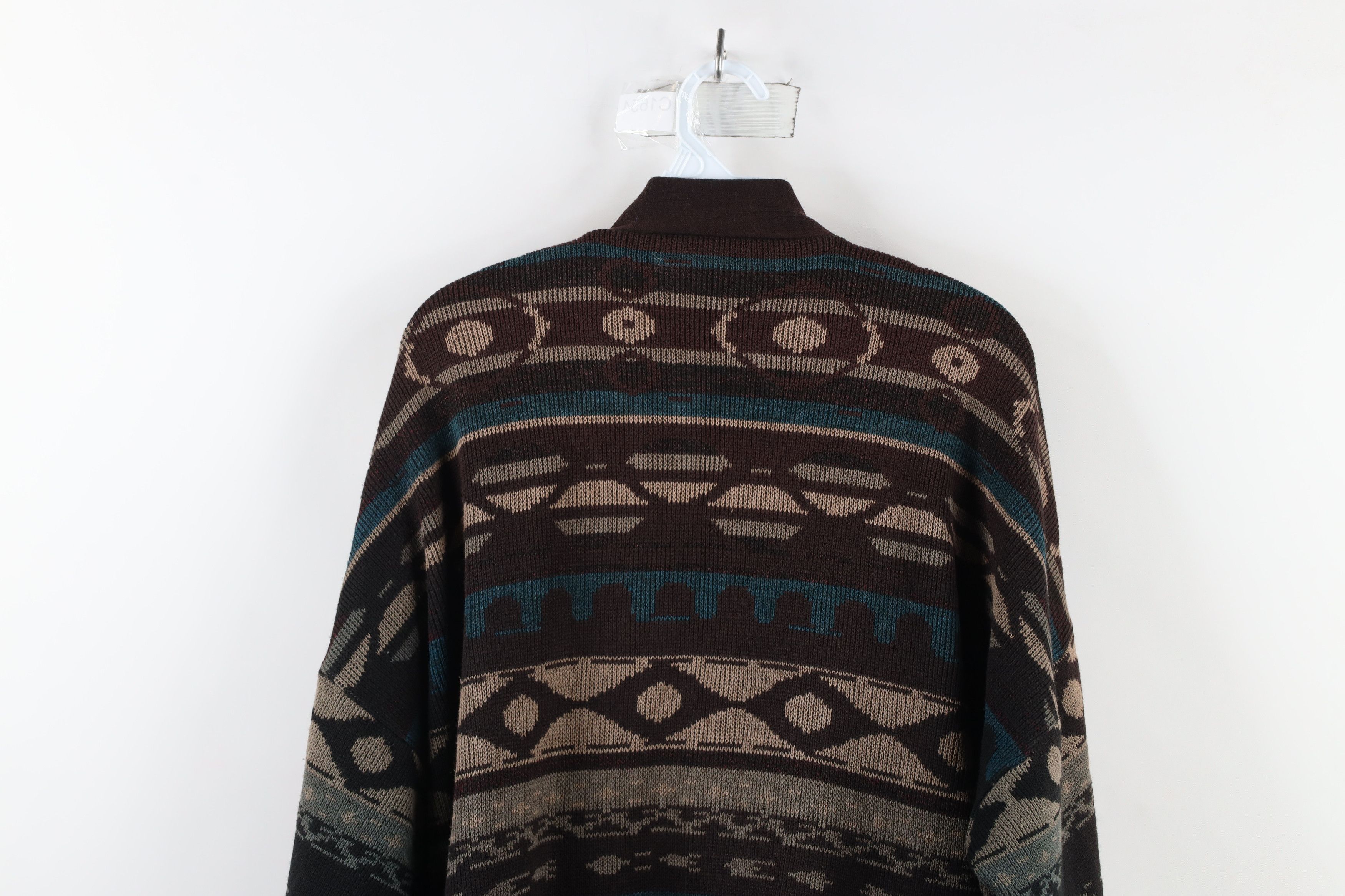 Vintage Vintage 90s Streetwear Southwestern Knit Cardigan Sweater Size US XXL / EU 58 / 5 - 11 Thumbnail