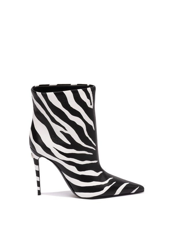 Dolce & Gabbana o1y0825 Zebra Stripes Ankle Boots in Black/White Size US 10 / IT 40 - 1 Thumbnail