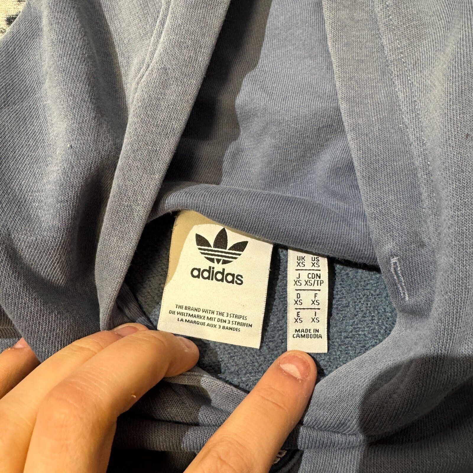 Adidas × Vintage Vintage Adidas Blue Cotton Hoodie Size XS Y2K Center Logo Size US XS / EU 42 / 0 - 14 Thumbnail