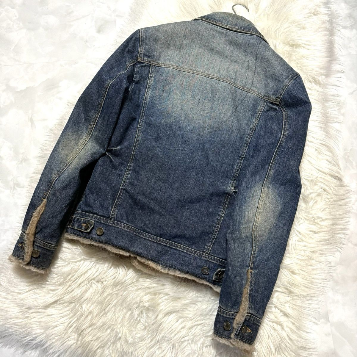 Runway Dolce & Gabbana Lining Fur Denim Blouson Jacket 44