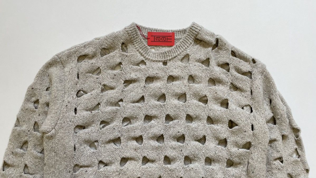 Issey Miyake Cream Cut Out Wool ‘Nest Knit’ Size US M / EU 48-50 / 2 - 2 Thumbnail