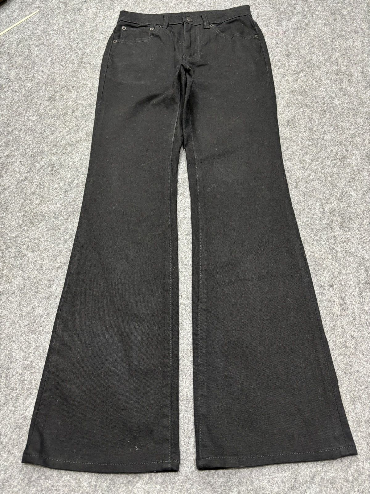 GU 💥Flare💥Japanese Brand GU Superblack Elastic Denim F693 Size US 26 / EU 42 - 17 Thumbnail