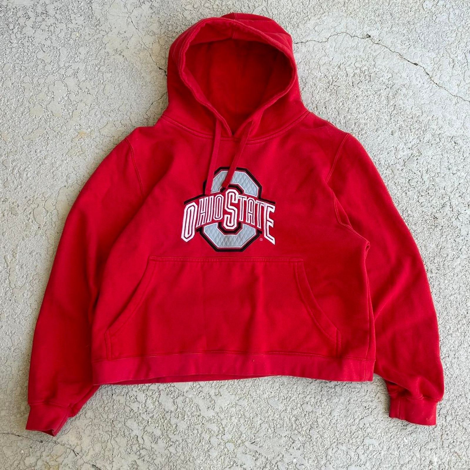 Other Y2K Red Ohio State Boxy Cropped Hoodie Pullover Jacket. Sz M Size US M / EU 48-50 / 2 - 1 Thumbnail