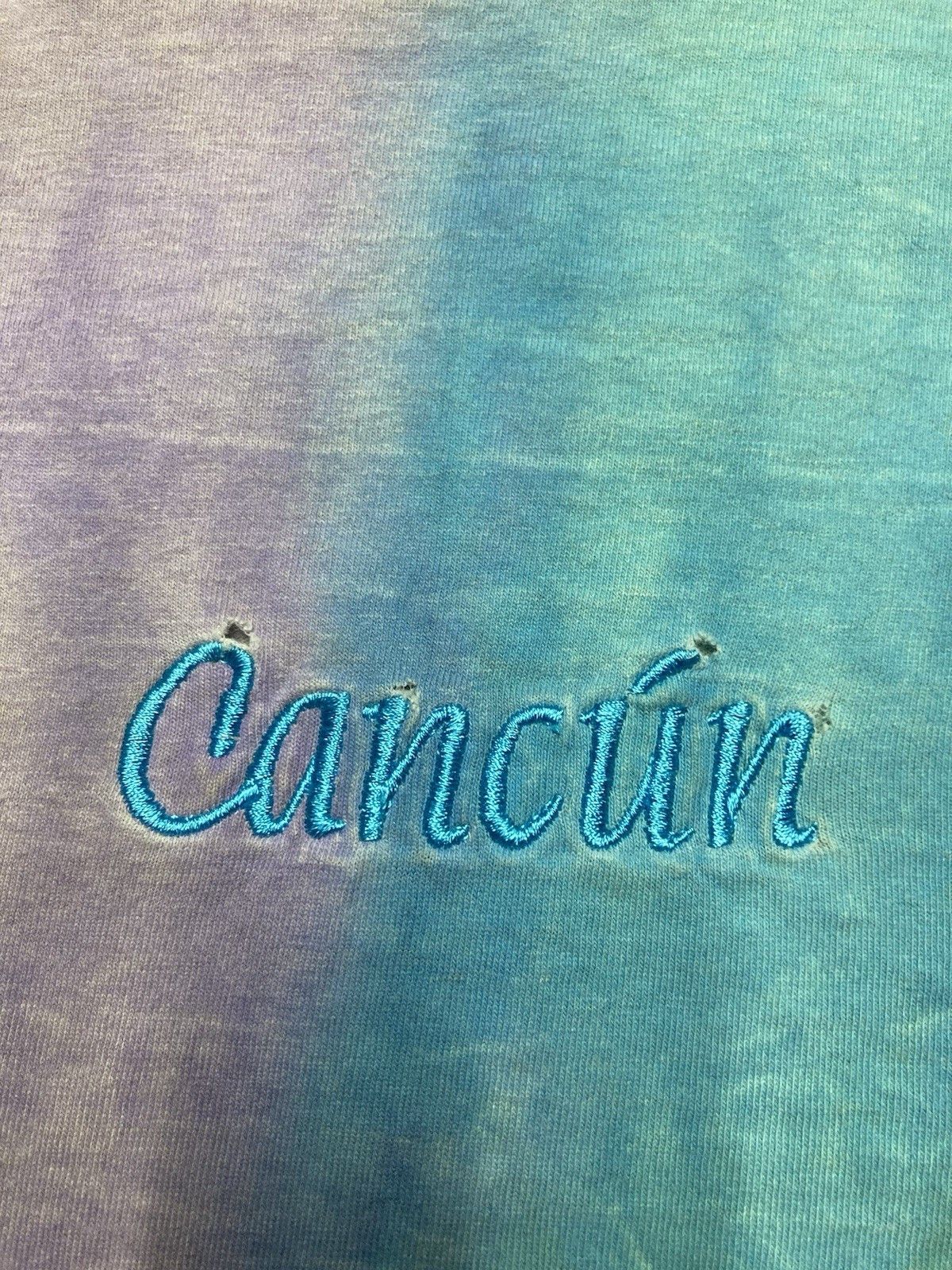 Vintage 90s t shirt tie dye Cancun Mexico embroidered distressed XL Size US XL / EU 56 / 4 - 10 Thumbnail