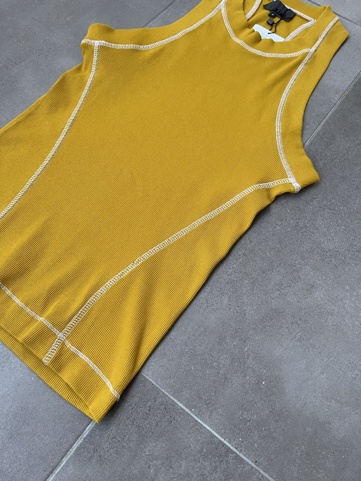 Saul Nash !DS! SS23 Saul Nash Yellow Overlock Stitch Tank Top Size US M / EU 48-50 / 2 - 10 Thumbnail