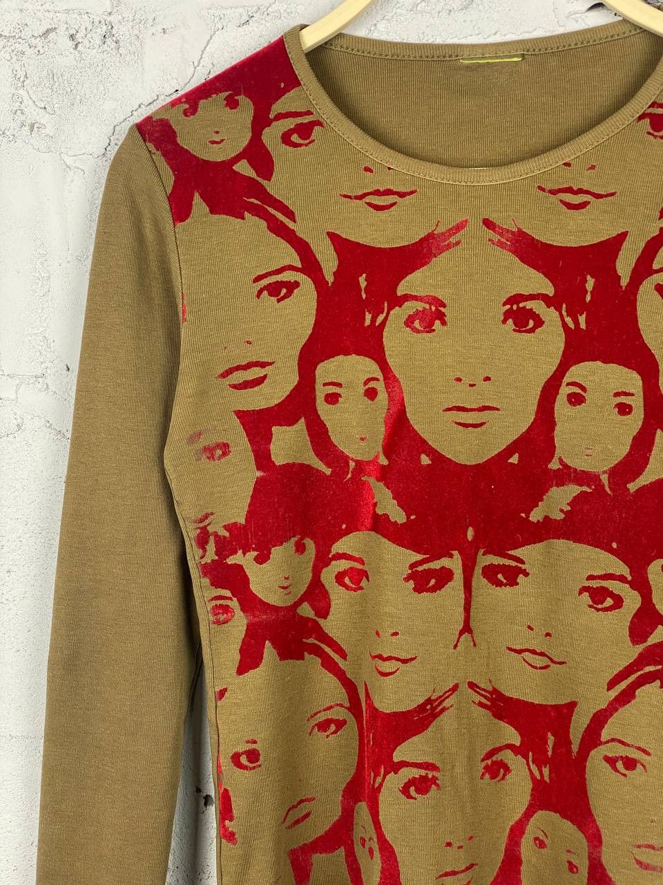 Cop Copine × Vintage Cop Copine Y2K Vintage Face Style Longsleeve Japan Size S / US 4 / IT 40 - 3 Thumbnail