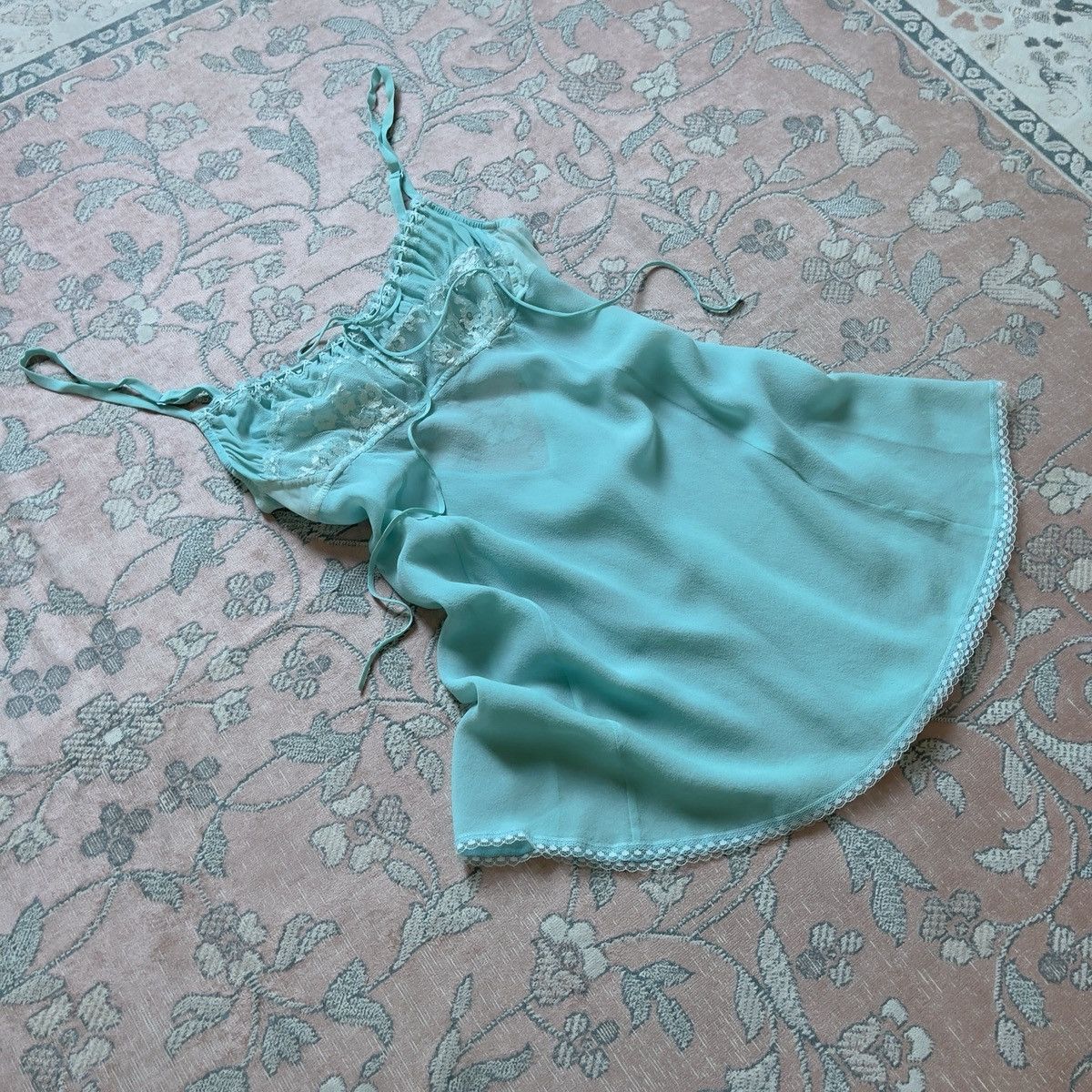 Victoria's Secret Victoria’s Secret Blue Silk Mini Slip Dress (M) Size M / US 6-8 / IT 42-44 - 7 Thumbnail