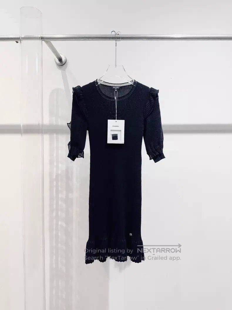 Chanel Chanel Black ruffled dress Size XXS / US 00 / IT 34 - 1 Thumbnail