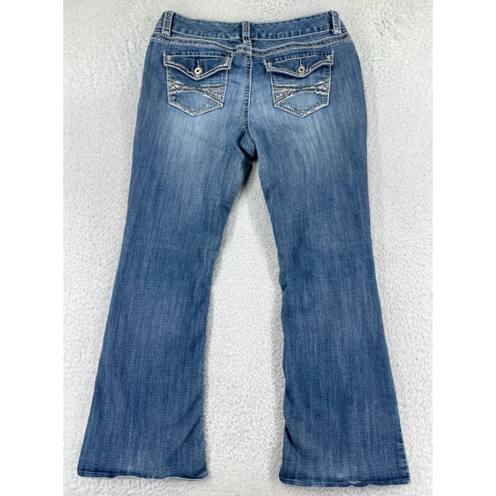 Vintage Maurices Denim Jeans Boots Bootcut 11 Blue Cotton Western Embroidered Womens Regular Size 30 Inseam 28 Moody Rise Low 6.5-8.5in Vintage No Size 32" / US 10 / IT 46 - 2 Thumbnail