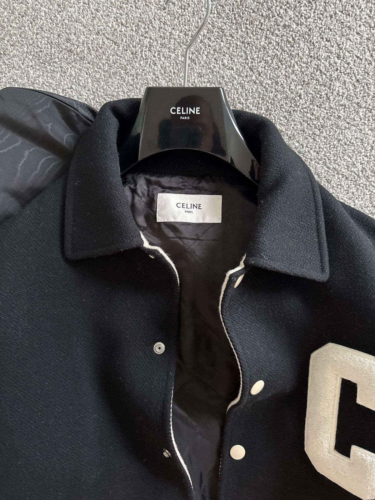 Celine Celine baseball teddy jacket in textured wool Size US S / EU 44-46 / 1 - 8 Thumbnail