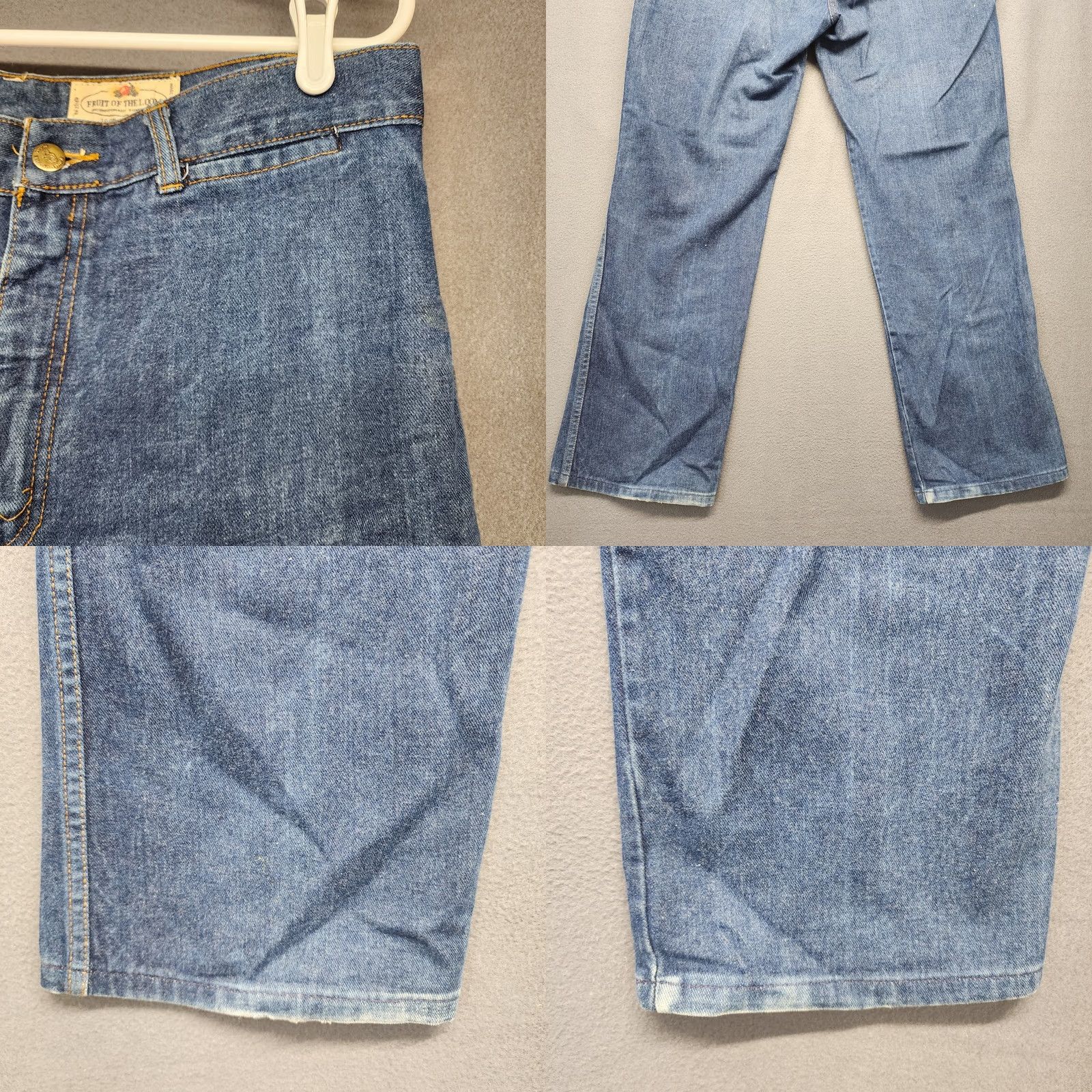 Fruit Of The Loom VINTAGE Fruit of the Loom Jeans 34x29 Blue Denim 80s Tagged Mens 36 Womens 15 Straight Jeans Mens Womens Blue Denim Size 24" / US 00 / IT 34 - 10 Thumbnail