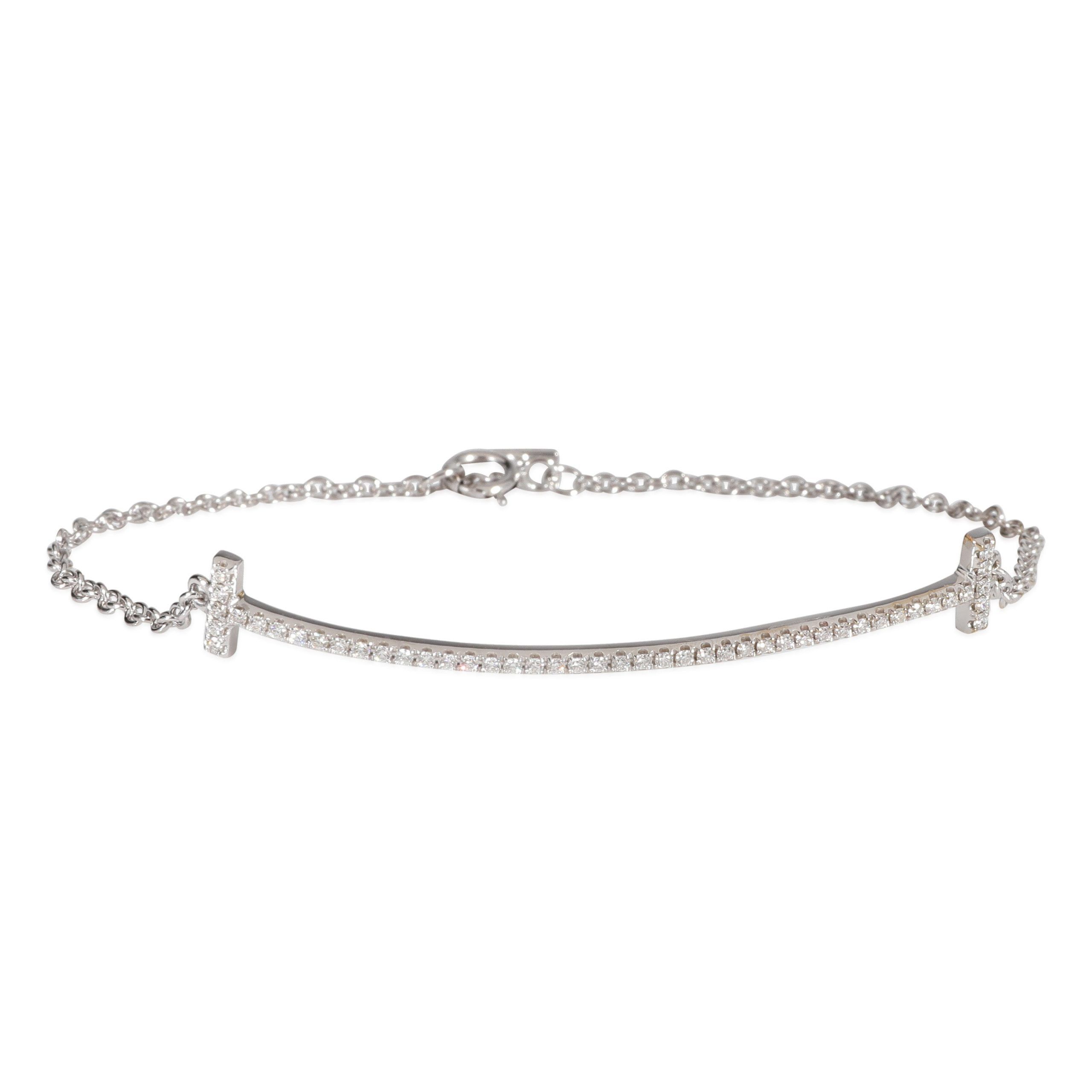 Tiffany & Co. Tiffany & Co. Tiffany T Smile Diamond Bracelet in 18k White Gold 0.12 Ctw Size ONE SIZE - 1 Thumbnail