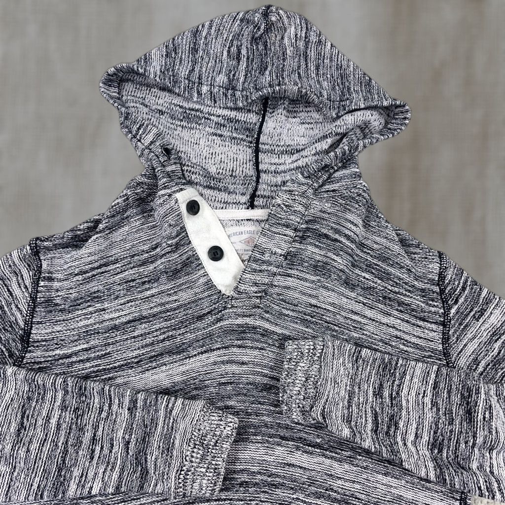 American Eagle Outfitters VINTAGE American Eagle Hoodie Men M Gray Heather Henley Sweatshirt AEO Size US M / EU 48-50 / 2 - 1 Thumbnail