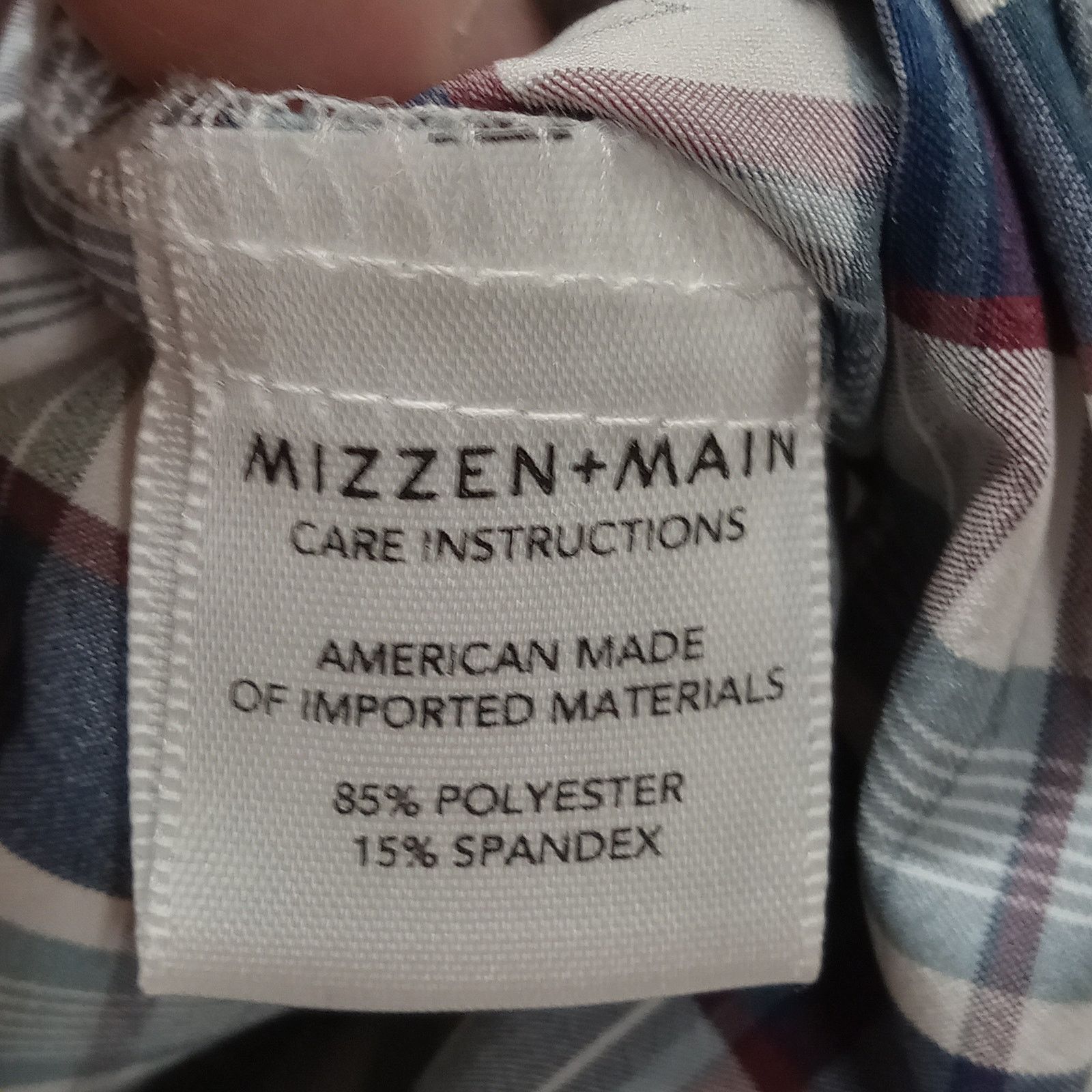 Mizzen+Main Mizzen+Main Shirt L Men's Leeward Trim Fit Blue Plaid Size US L / EU 52-54 / 3 - 5 Thumbnail