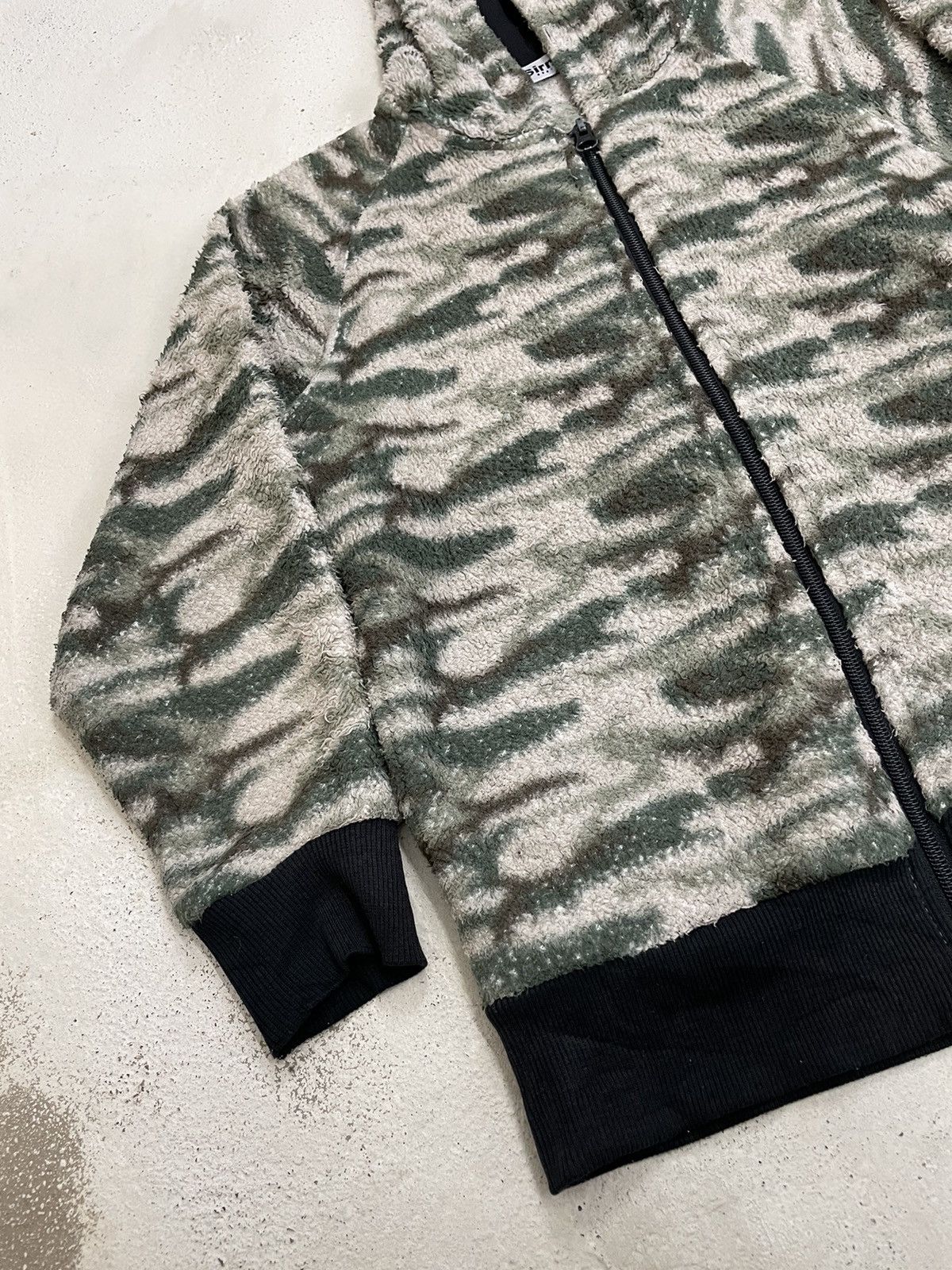 Japanese Brand Sirmione Army Digital Cropped Fleece Jacket Size US XXS / EU 40 - 4 Thumbnail