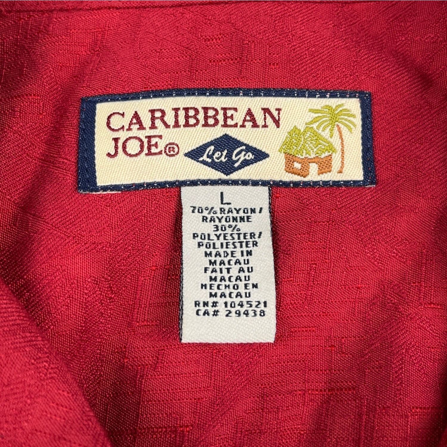 Caribbean Caribbean Joe Men's Red Hawaiian Shirt/Button Up Sz L SKU 41 Size US L / EU 52-54 / 3 - 4 Thumbnail