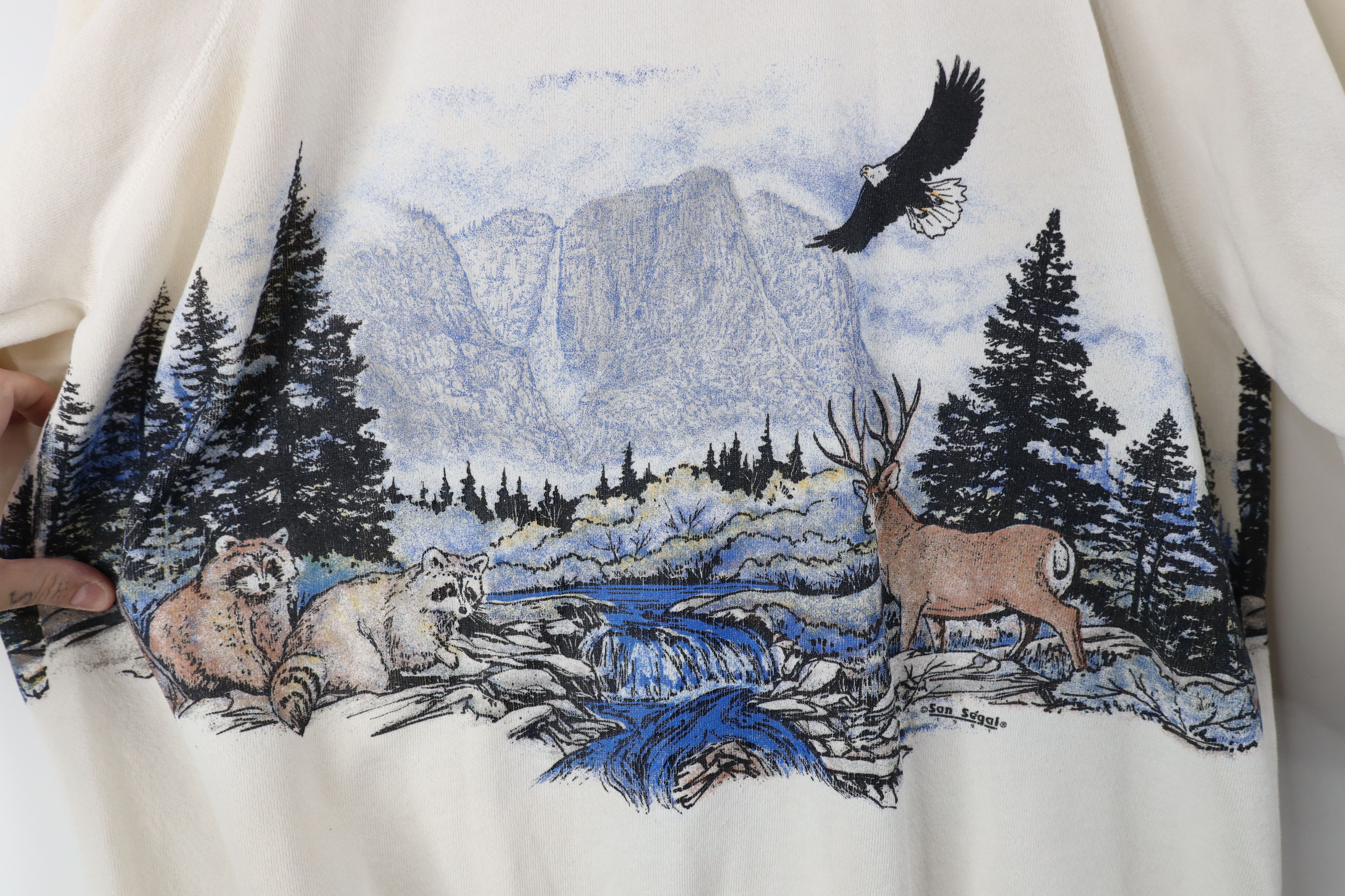 Vintage Vintage 90s Streetwear Nature All Over Print Sweatshirt USA Size US XL / EU 56 / 4 - 11 Thumbnail
