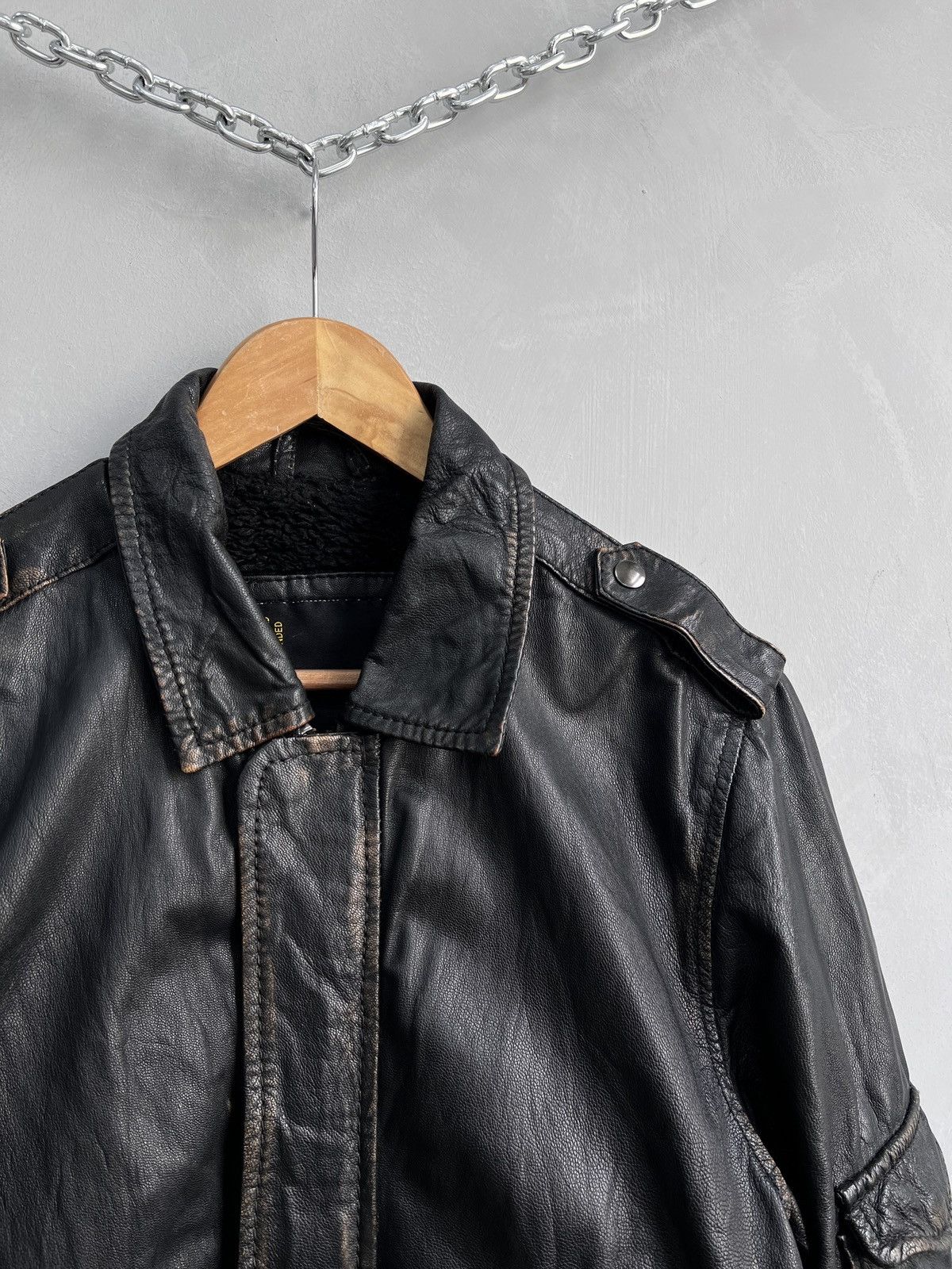 Japanese Brand Vtg 90s alpha industries style leather faded jacket y2k Size US M / EU 48-50 / 2 - 2 Thumbnail