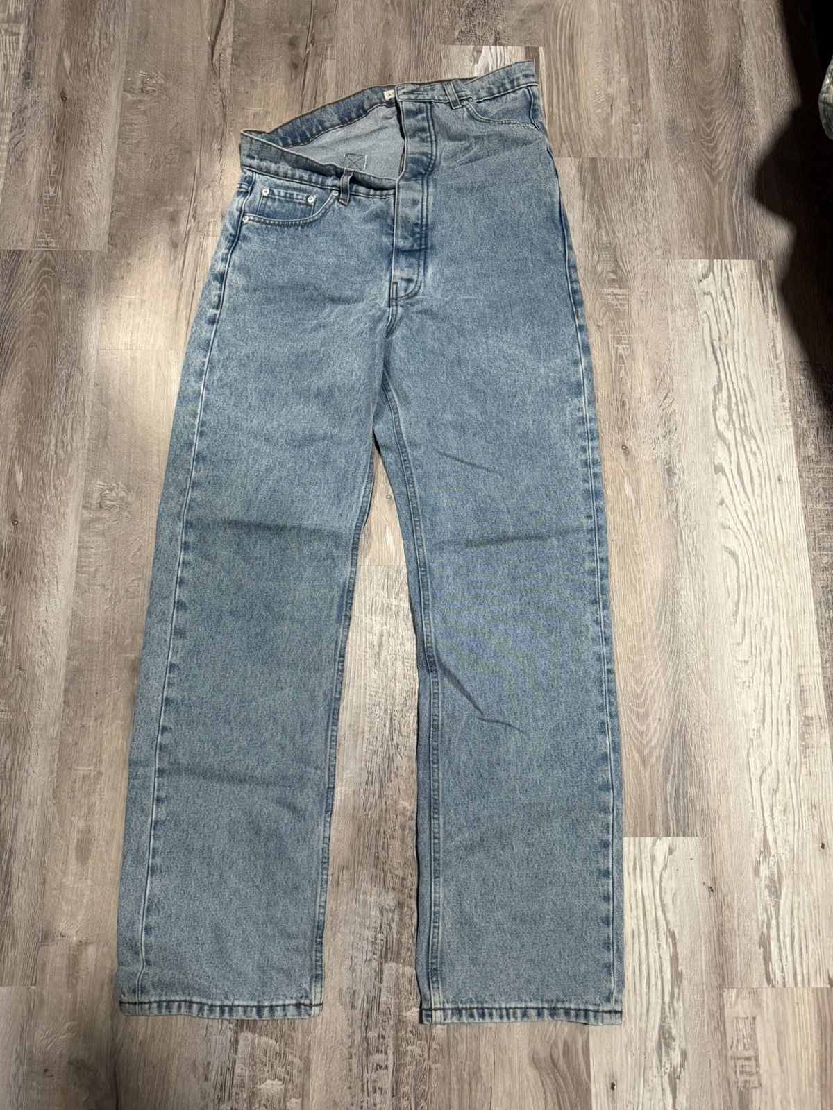 Y/Project Y/PROJECT Blue Asymmetric Waist Jeans Size US 31 - 3 Thumbnail