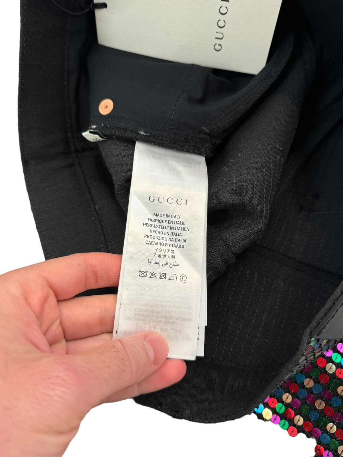 Gucci Rainbow Sparkle Sequin Skinny Denim Jean Size US 30 / EU 46 - 10 Thumbnail