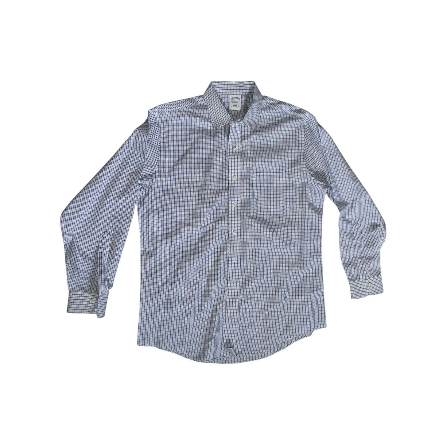Brooks Brothers Plaid Button Up long Sleeve Shirt Slim Fit Non Iron Career Size US XL / EU 56 / 4 - 1 Thumbnail