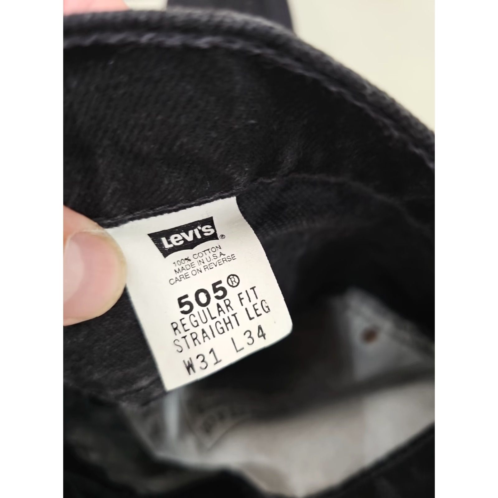 Levi's VINTAGE Levi's 505 Jeans Mens 31x34 Black Regular Straight Leg Denim Size US 31 - 5 Thumbnail