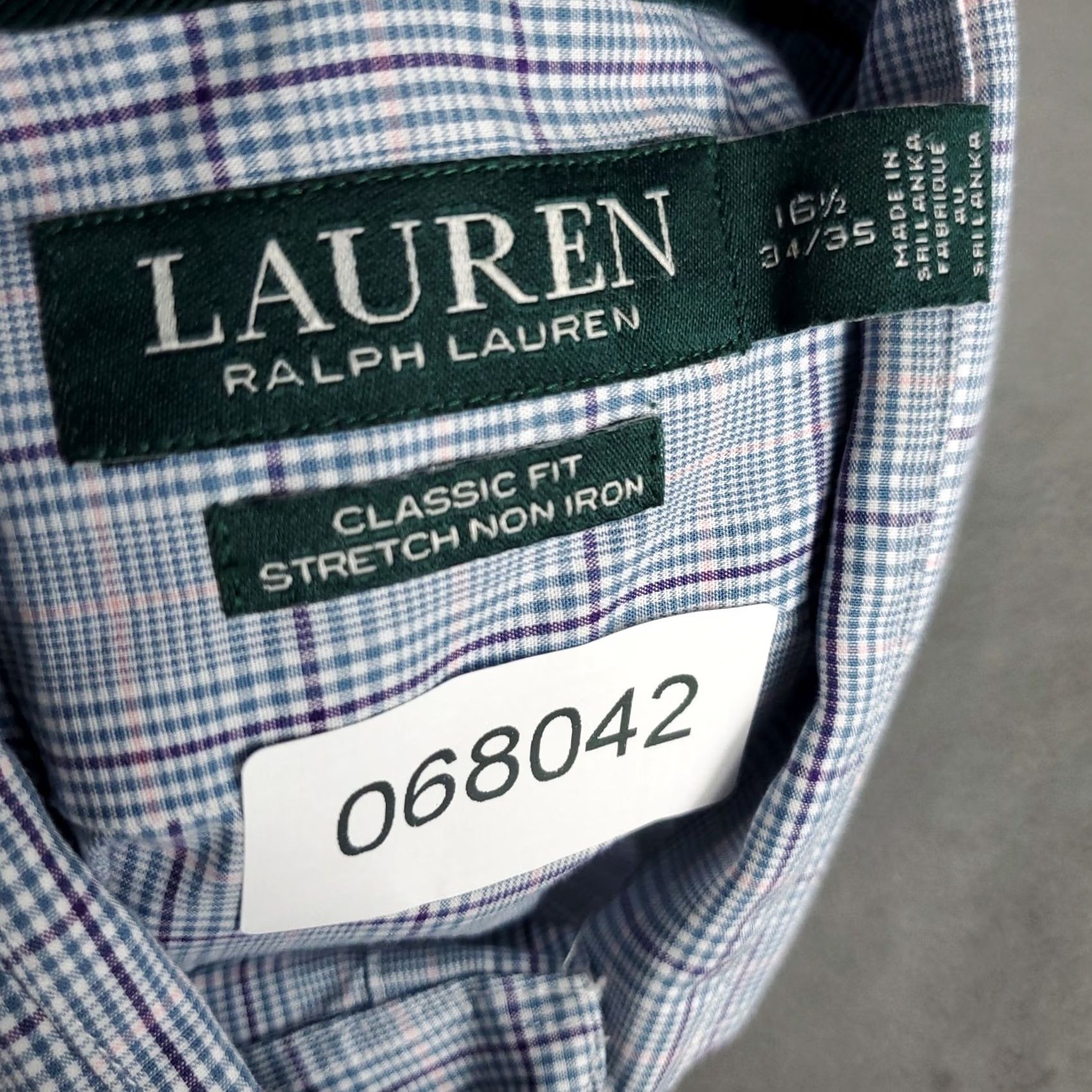 Ralph Lauren Ralph Lauren Shirt Mens 16.5 Blue Plaid Dress Button Up Long Sleeve Size 46R - 7 Thumbnail