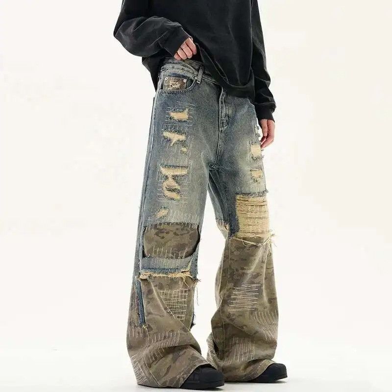 Jean Stitchcore Camo Baggy Denim Size US 33 - 3 Thumbnail