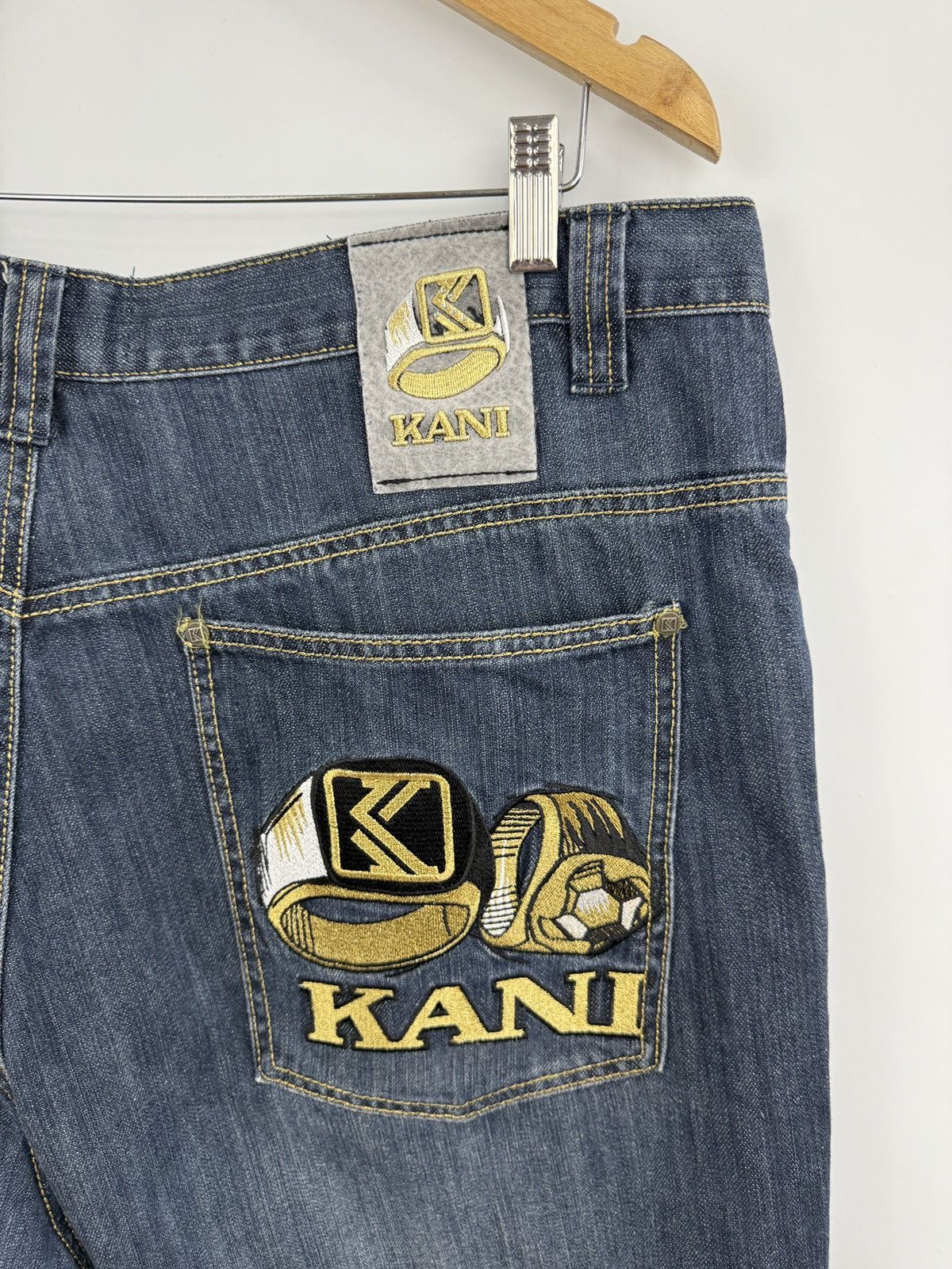 Karl Kani 🇺🇸 Vintage 90s Karl Kani Baggy Embroidered Denim Jean Retro Size US 38 / EU 54 - 5 Thumbnail