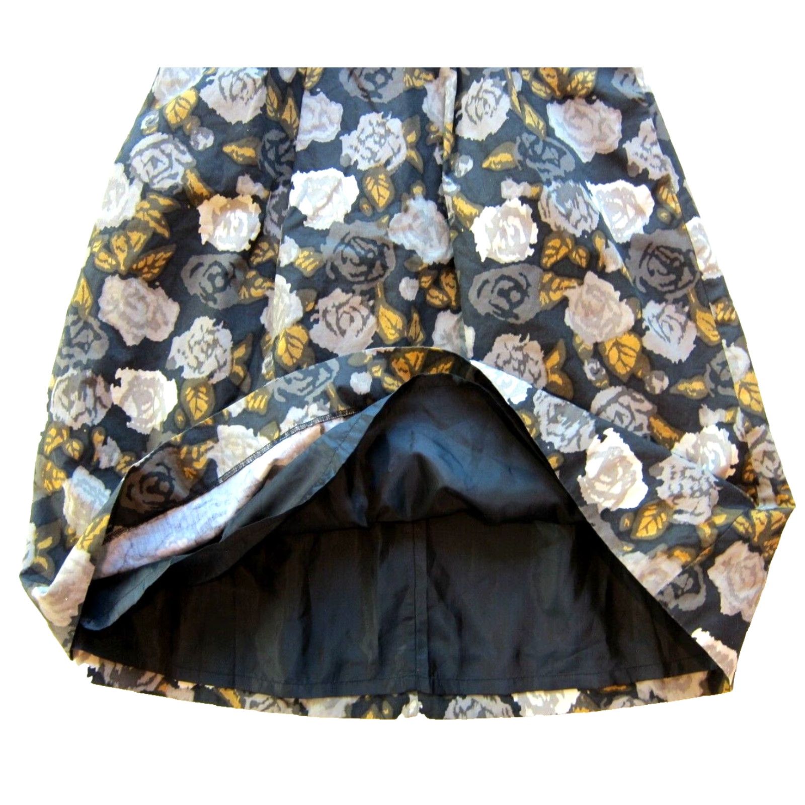 J.Crew J.Crew 100% Cotton Floral Strapless Fit Flare Dress 4 Sleeveless Grey Yellow Ivory Pockets Knee Length Back Zipper Lined Women Size S / US 4 / IT 40 - 6 Thumbnail