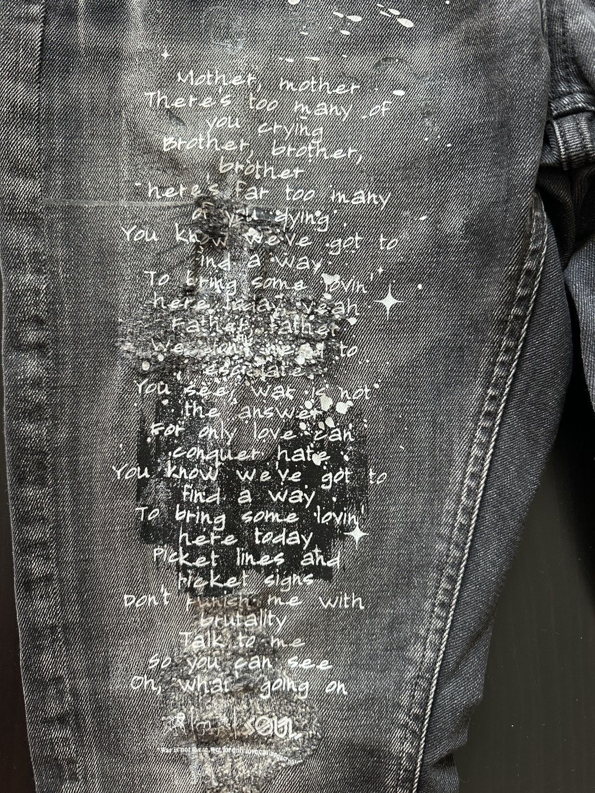 Prps PRPS “SOUL / Marvin Gaye Inspired” Distressed– Black W32 Size US 32 / EU 48 - 5 Thumbnail