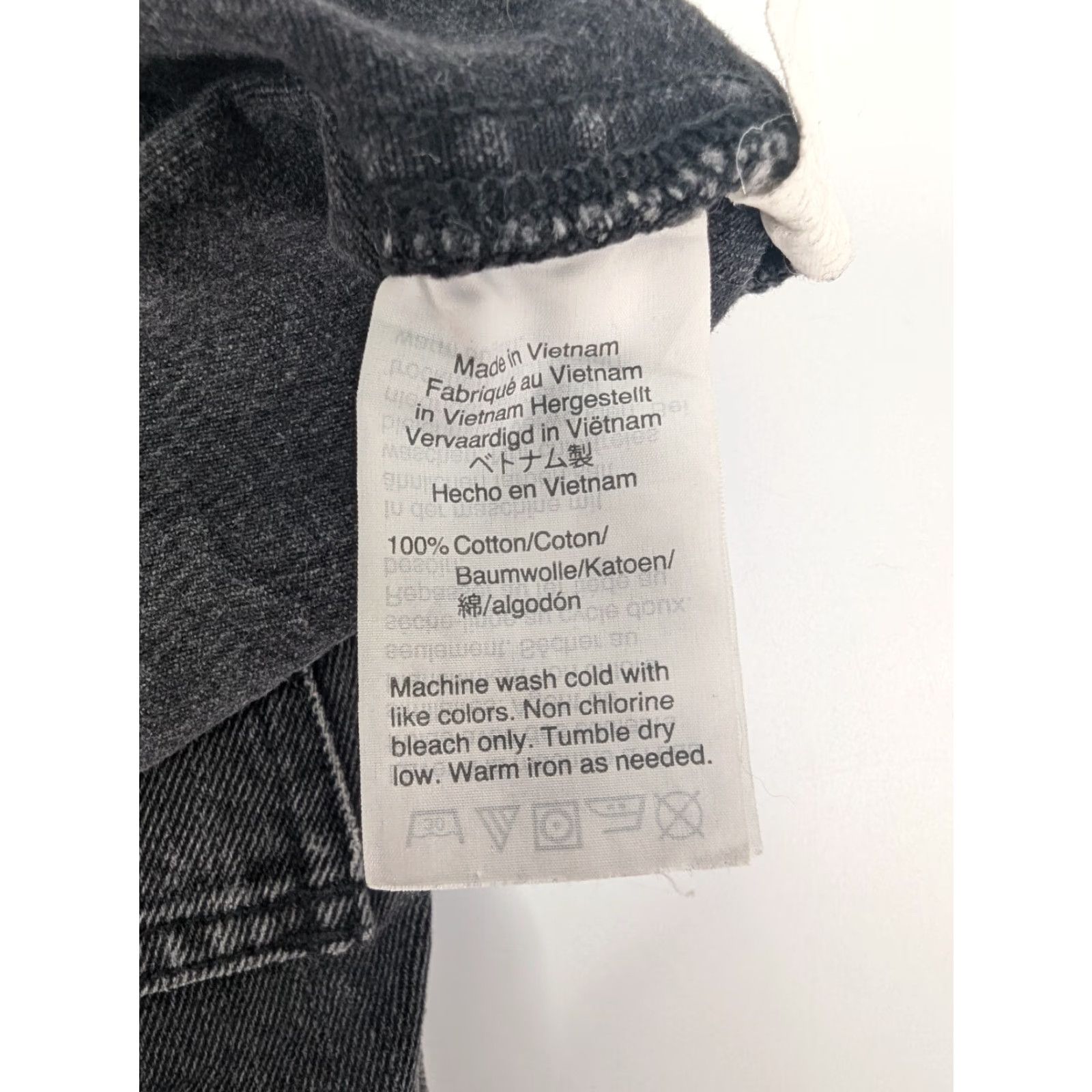 Madewell Madewell Rigid Mini Jean Skirt Sz 23 Black Lunar Wash Denim A-Line Raw Hem K4918 Size 40" / US 18 - 7 Thumbnail