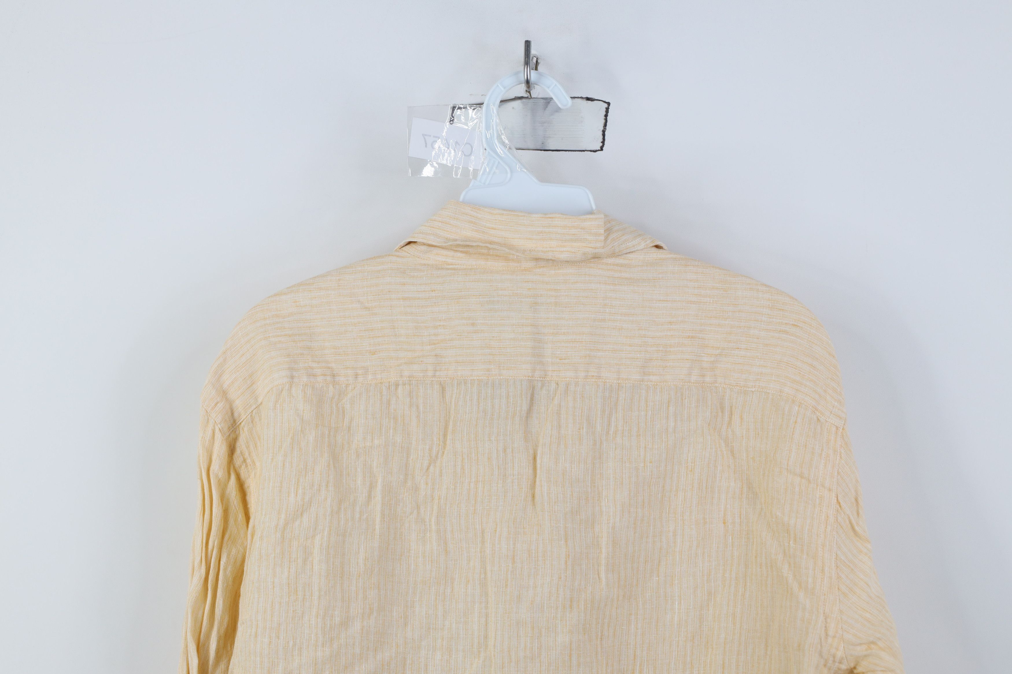 Ermenegildo Zegna Ermenegildo Zegna Linen Striped Collared Button Shirt Orange Size US M / EU 48-50 / 2 - 11 Thumbnail