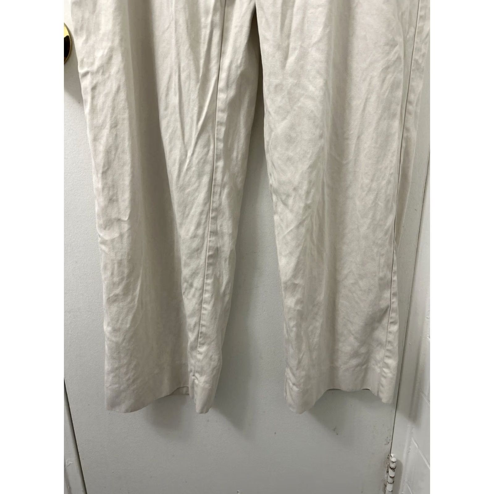 Tommy Bahama Tommy Bahama Pants Mens 38x31 Beige Silk Chino Herringbone Flat Front Logo Zipper Button Trousers Size US 38 / EU 54 - 3 Thumbnail